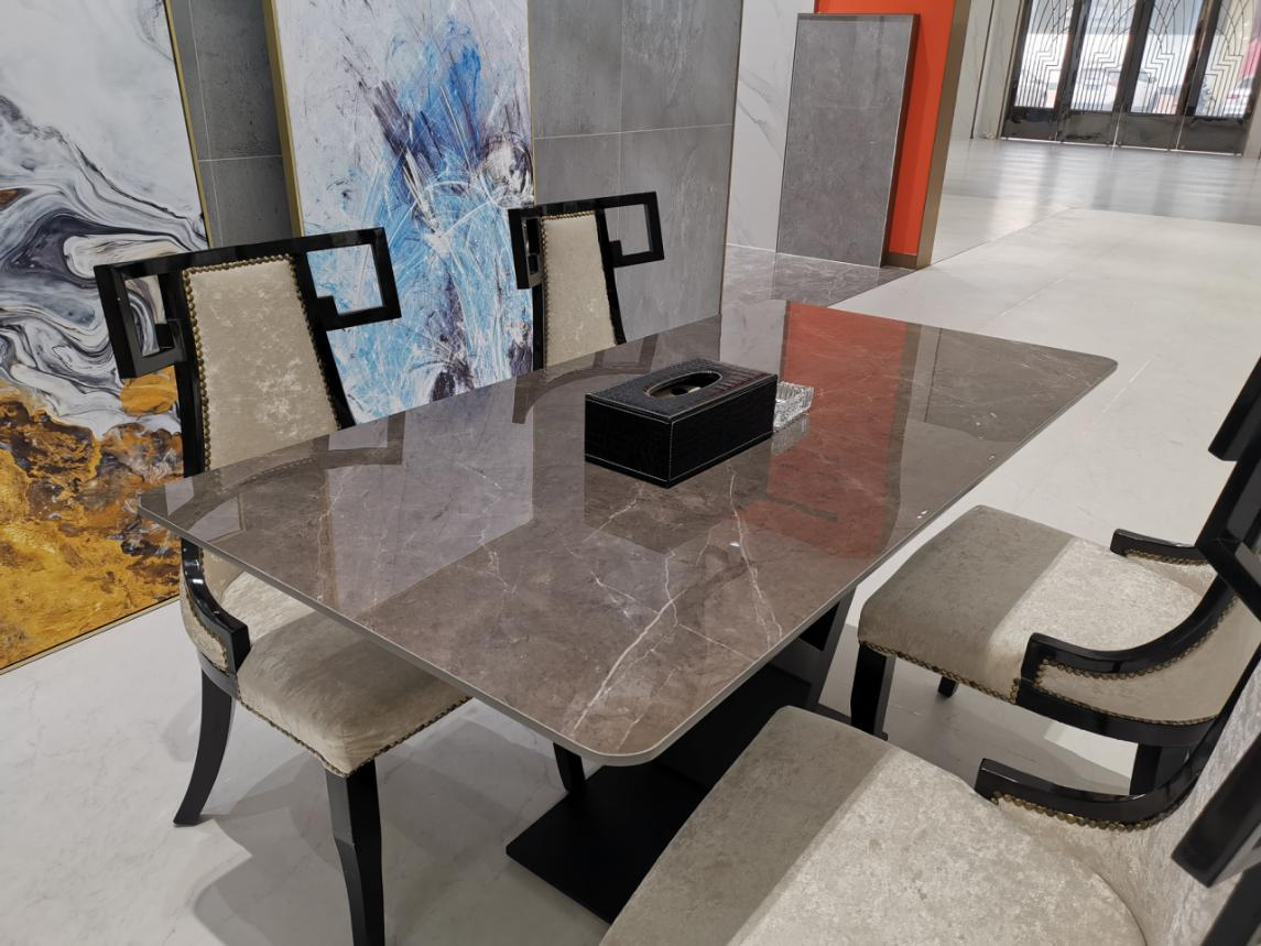 Rock slab dinning table.