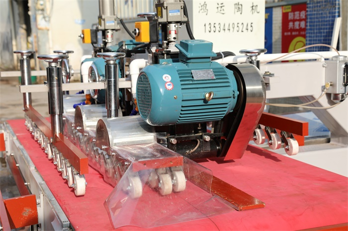 Rock slab processing machinery.